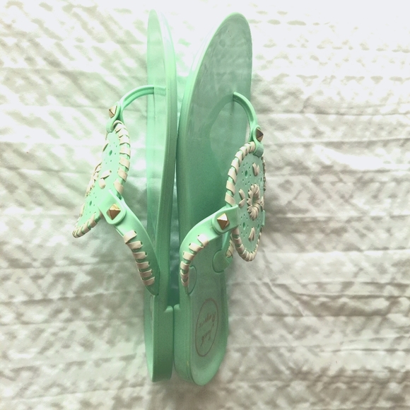 JACK ROGERS Women's Seafoam Green Georgica Jelly Boho Thong Sandals Size 8 - Picture 7 of 12